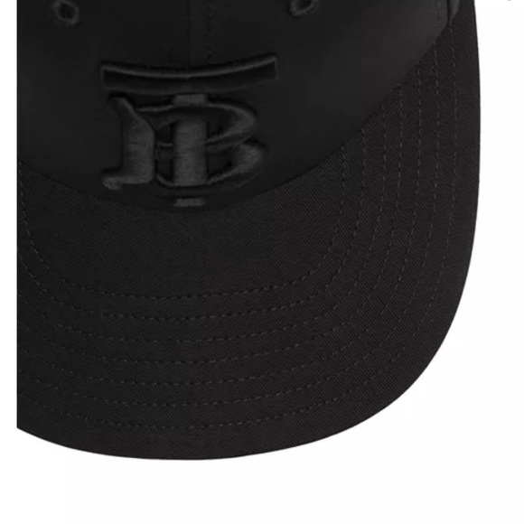 NWT Burberry Women’s Monogram Motif Baseball Cap Black on Black Luxury Gift - Picture 5 of 11